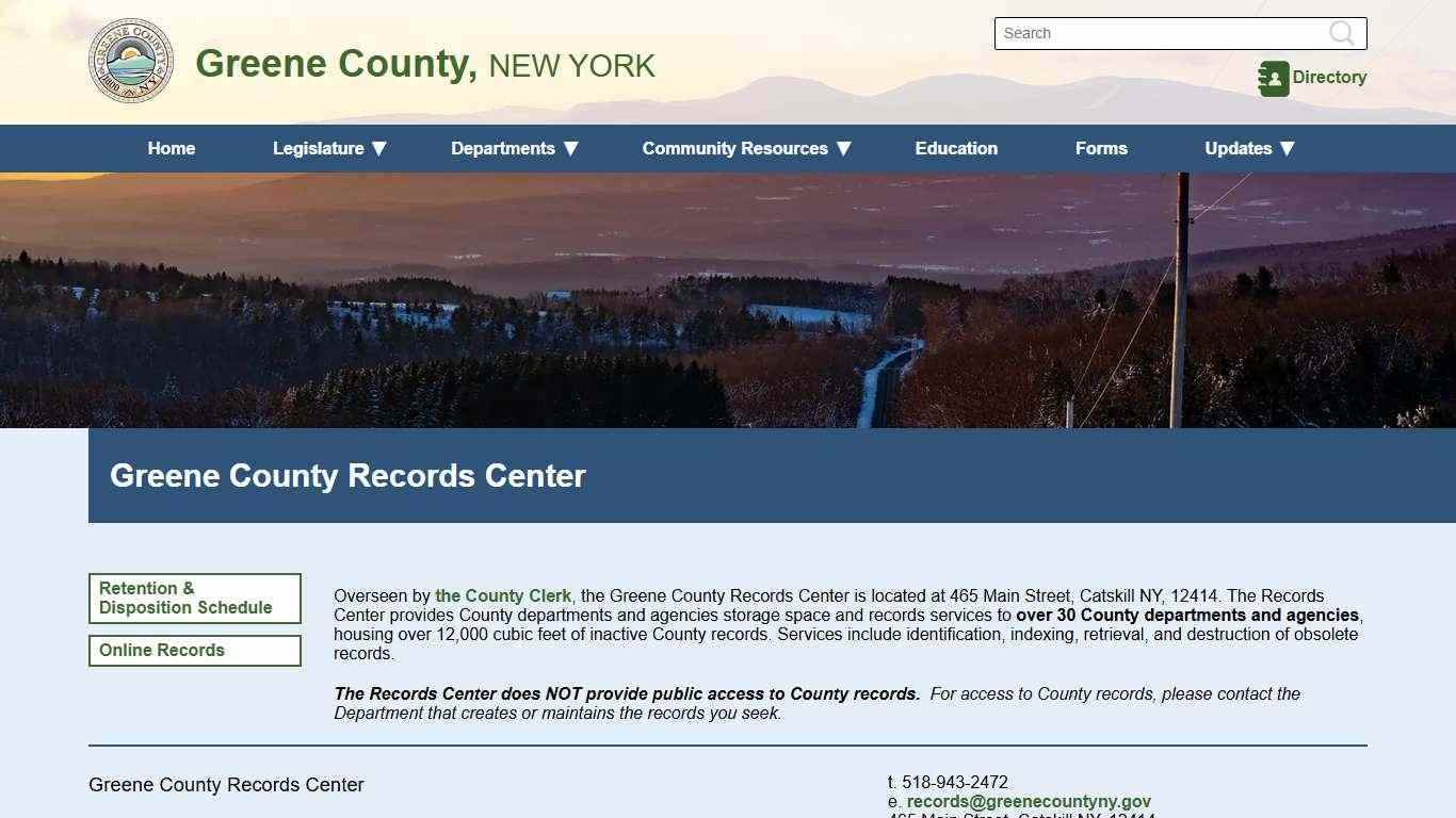 Greene County Records Center | Greene County, New York